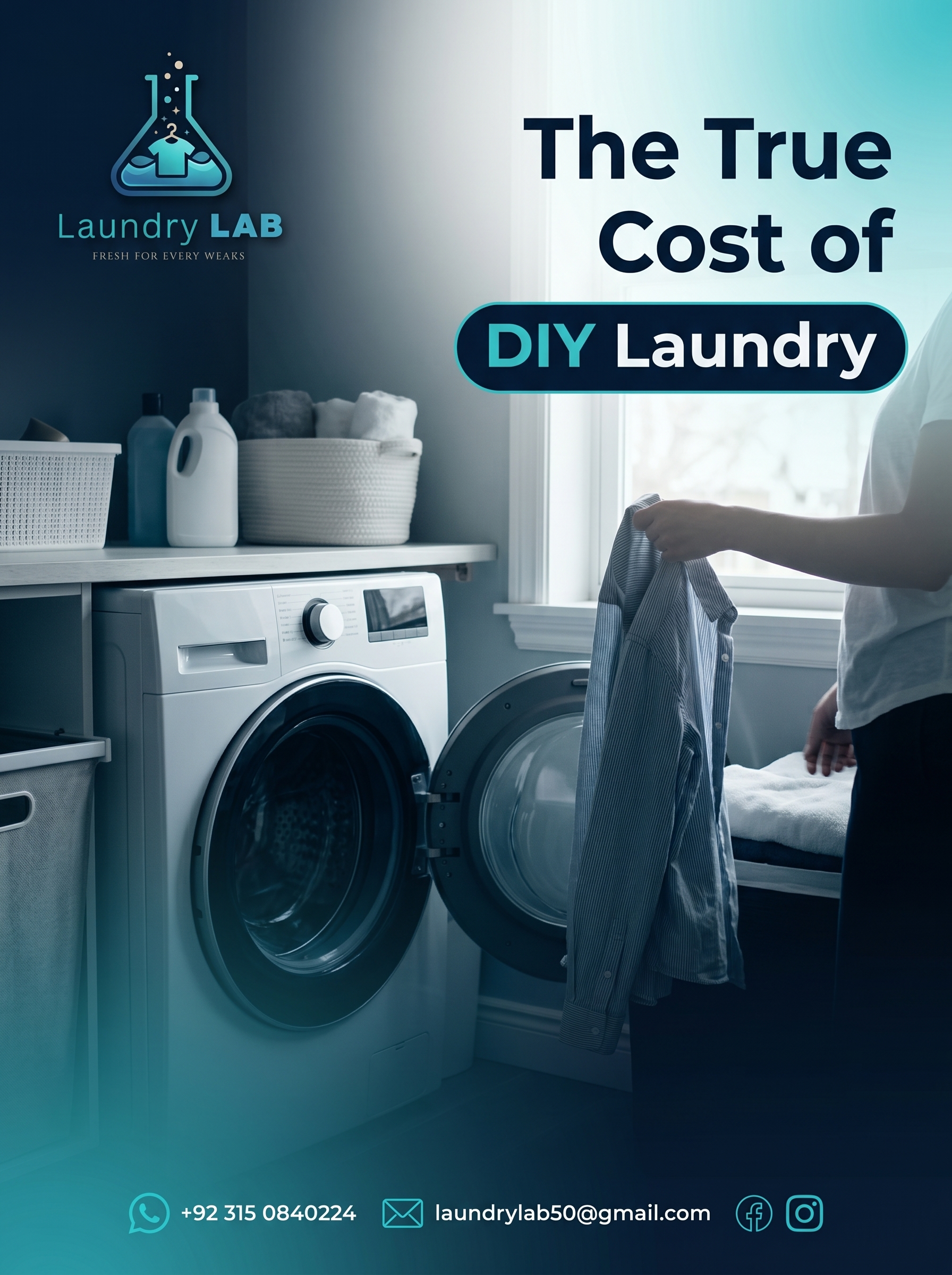 DIY laundry isn't as cheap as you think! 😅💸 Save your time, energy & clothes  let the professionals handle it. ✨